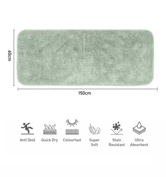 Foxton I Super Soft Anti Skid Bath Mat Green