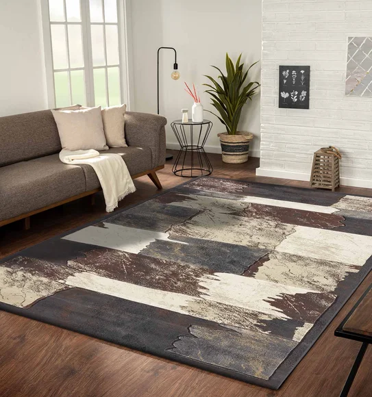 Bella Geometric Carpet Beige Brown