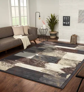 Bella Geometric Carpet Beige Brown