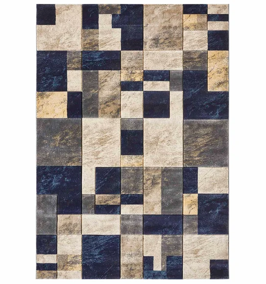 Bella Geometric Carpet Navy