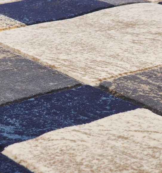 Bella Geometric Carpet Navy