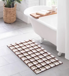 Hermosa Quick Dry Anti skid Bath Mat Beige and Brown