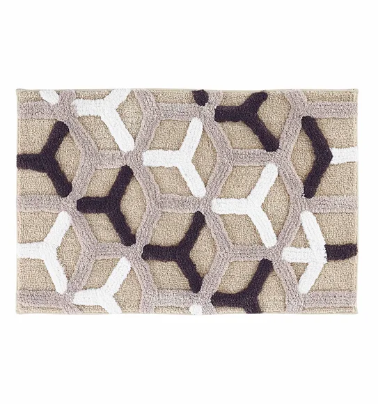 Hermosa Quick Dry Anti skid Bath Mat L.Beige and D.Beige