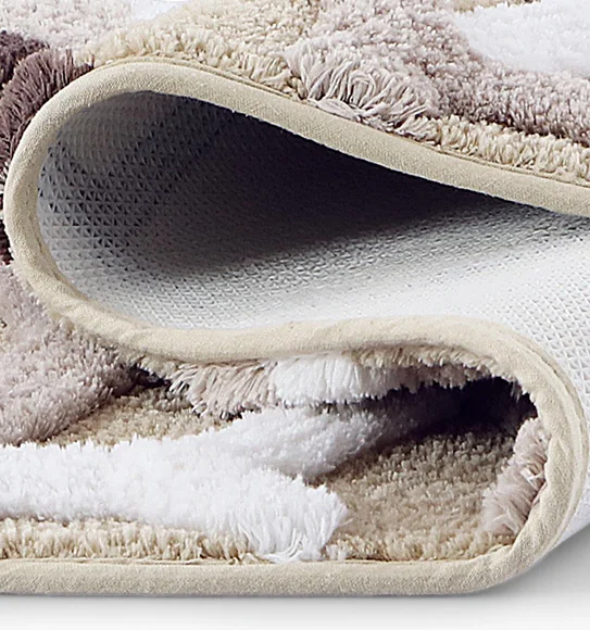 Hermosa Quick Dry Anti skid Bath Mat L.Beige and D.Beige