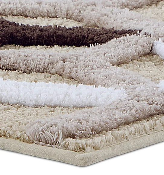 Hermosa Quick Dry Anti skid Bath Mat L.Beige and D.Beige