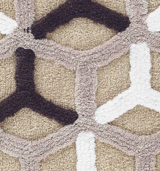 Hermosa Quick Dry Anti skid Bath Mat L.Beige and D.Beige