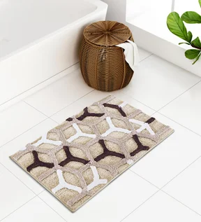 Hermosa Quick Dry Anti skid Bath Mat L.Beige and D.Beige