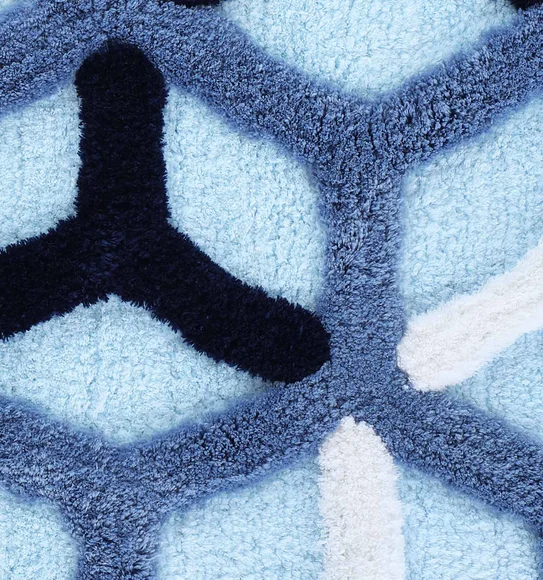 Hermosa Quick Dry Anti skid Bath Mat Cobalt and Black