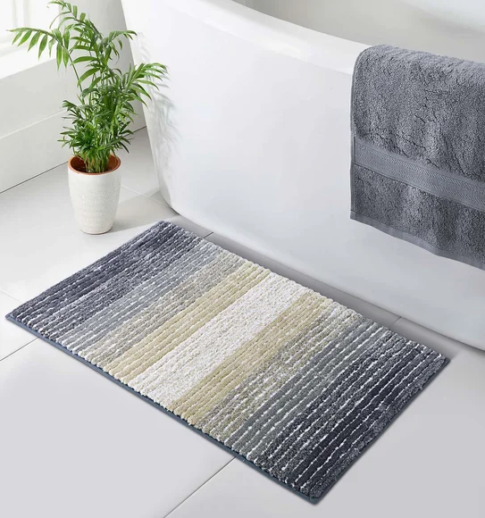 Hermosa Quick Dry Anti skid Bath Mat Grey