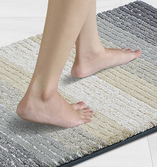 Hermosa Quick Dry Anti skid Bath Mat Grey