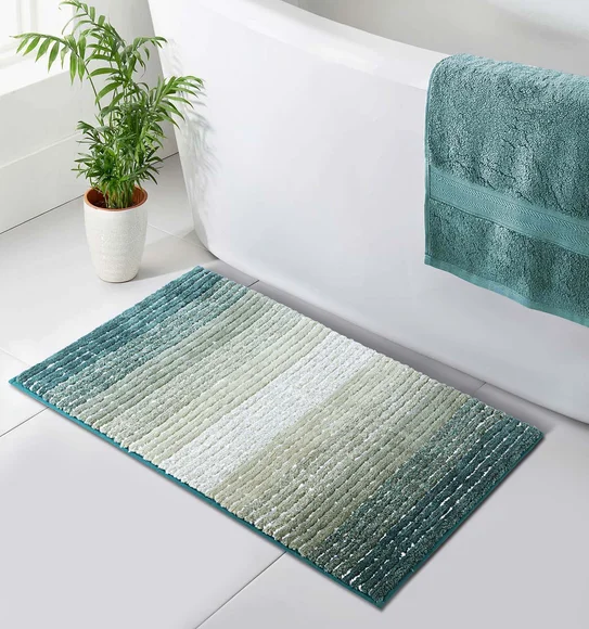 Hermosa Quick Dry Anti skid Bath Mat Green