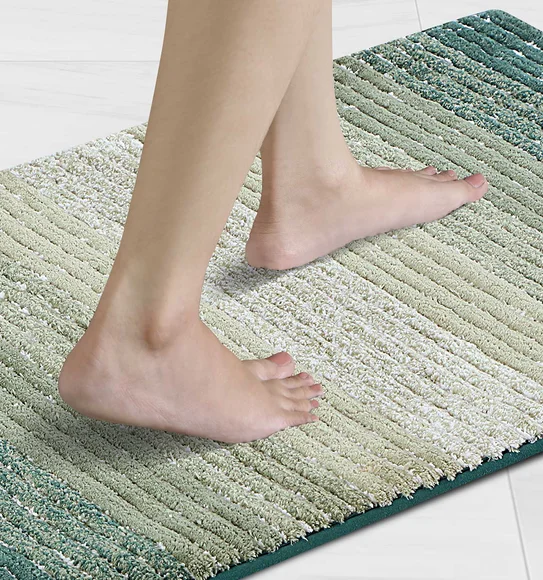 Hermosa Quick Dry Anti skid Bath Mat Green