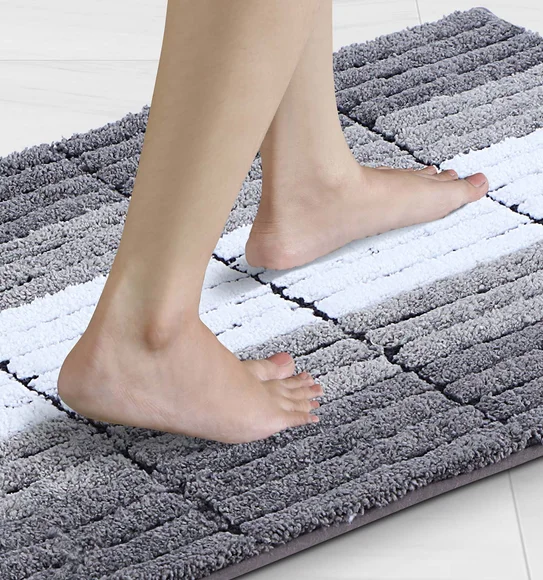 Hermosa Quick Dry Anti skid Bath Mat Charcoal