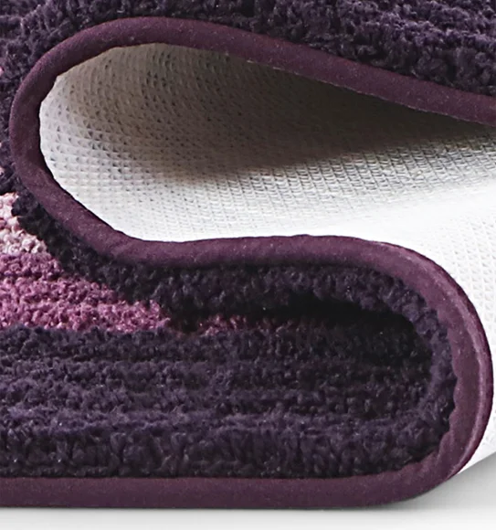 Hermosa Quick Dry Anti skid Bath Mat Plum and Purple