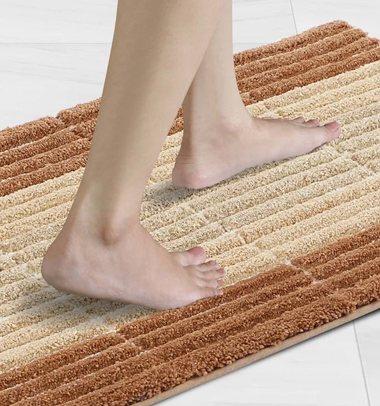 Hermosa Quick Dry Anti skid Bath Mat Gold