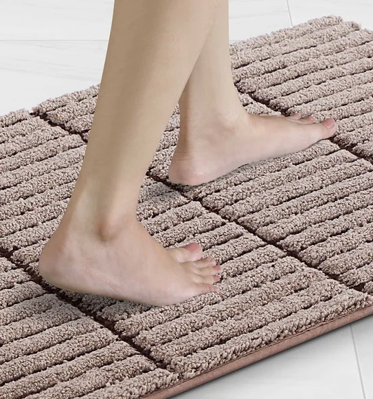 Hermosa Quick Dry Anti skid Bath Mat Brown