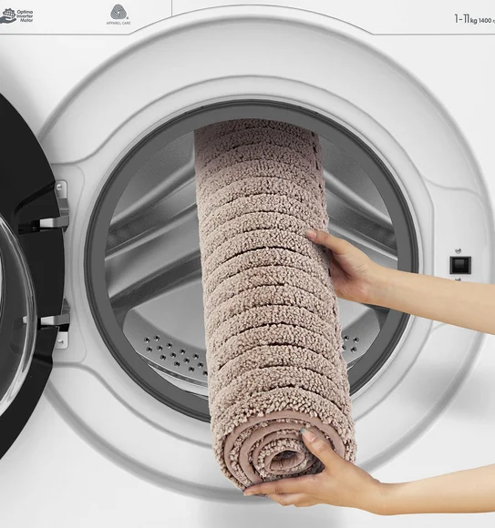 Hermosa Quick Dry Anti skid Bath Mat Brown