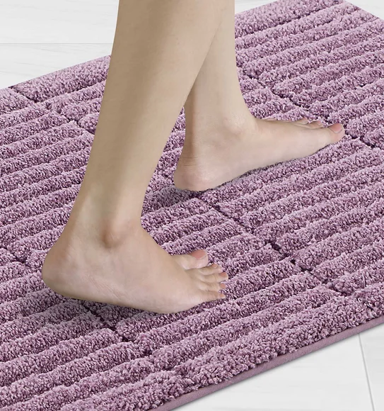 Hermosa Quick Dry Anti skid Bath Mat Plum