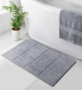 Hermosa Quick Dry Anti skid Bath Mat Silver
