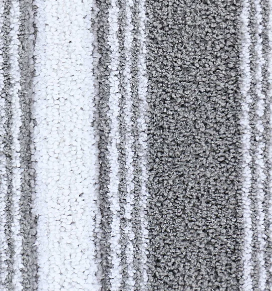 Hermosa Quick Dry Anti skid Bath Mat Silver and white