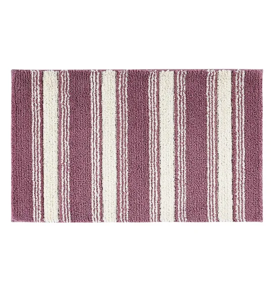 Hermosa Quick Dry Anti skid Bath Mat Plum and Cream