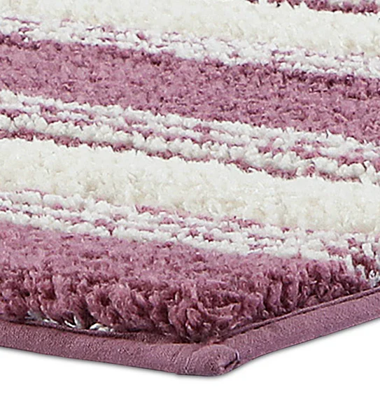 Hermosa Quick Dry Anti skid Bath Mat Plum and Cream