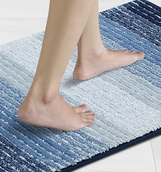 Hermosa Quick Dry Anti skid Bath Mat Blue