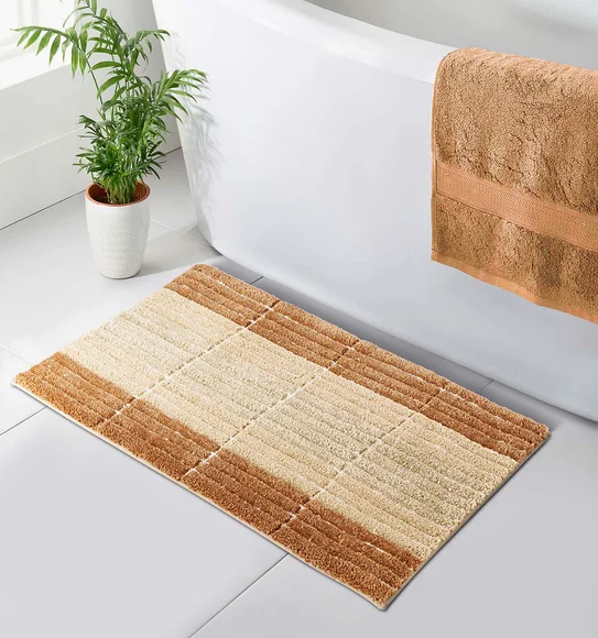 Hermosa Quick Dry Anti skid Bath Mat Gold