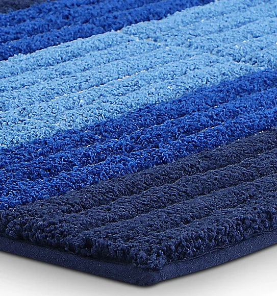 Hermosa Quick Dry Anti skid Bath Mat Blue and Navy