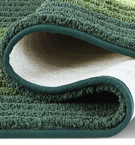 Hermosa Quick Dry Anti skid Bath Mat Green and Olive