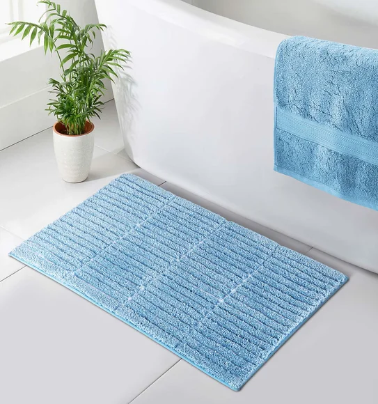 Hermosa Quick Dry Anti skid Bath Mat Aqua