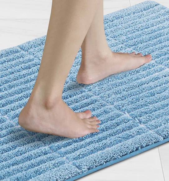Hermosa Quick Dry Anti skid Bath Mat Aqua