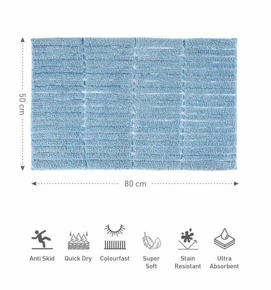 Hermosa Quick Dry Anti skid Bath Mat Aqua