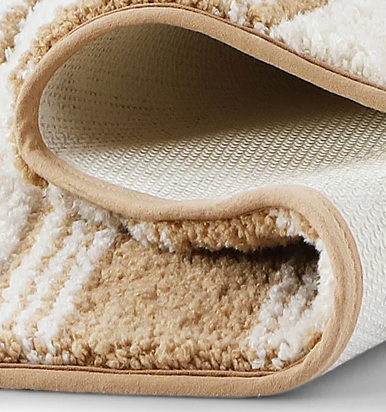 Hermosa Quick Dry Anti skid Bath Mat Beige and Cream