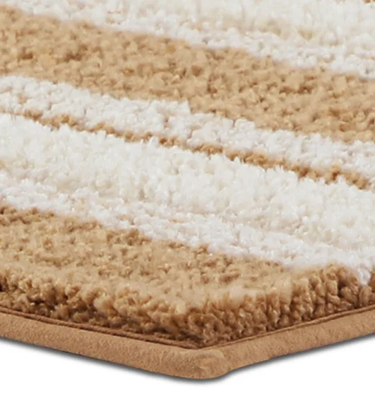 Hermosa Quick Dry Anti skid Bath Mat Beige and Cream