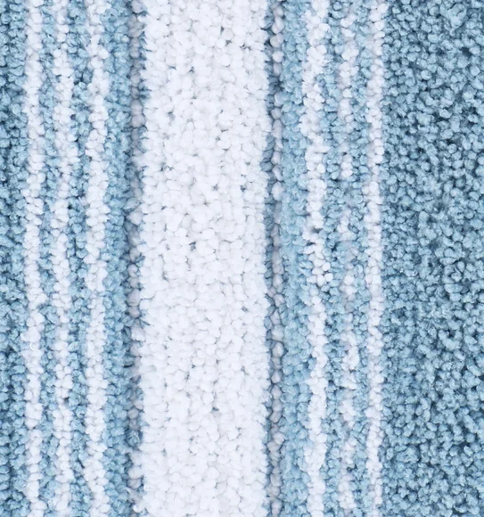 Hermosa Quick Dry Anti skid Bath Mat Aqua and White