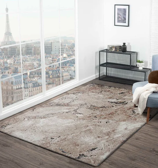 Cyrus Abstract Carpet Grey and Orange