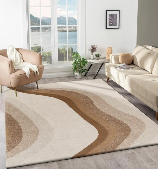 Moon Abstract Runner Cream Rust
