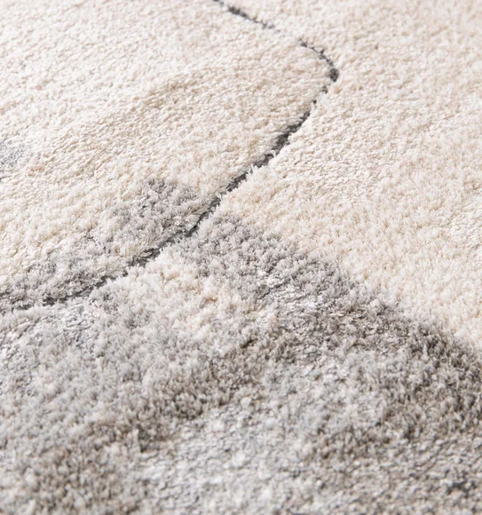 Dune Abstract Runner Grey and Cream