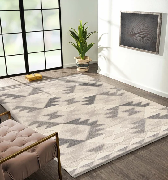 Cocoon Super Soft Geometric Carpet Cream