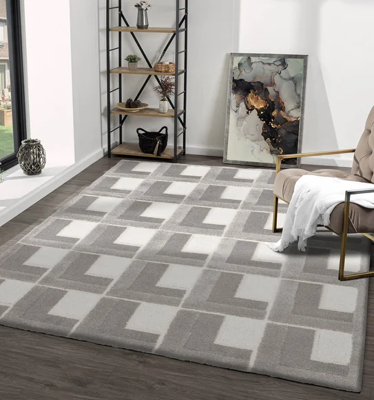 Cocoon Geometric Carpet Grey Cream