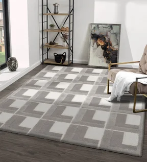 Cocoon Geometric Carpet Grey Cream
