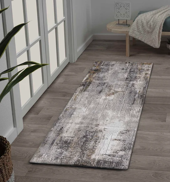 Norway Abstract Runner Cream and Grey