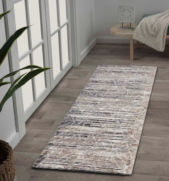 Norway Abstract Runner Beige and Grey