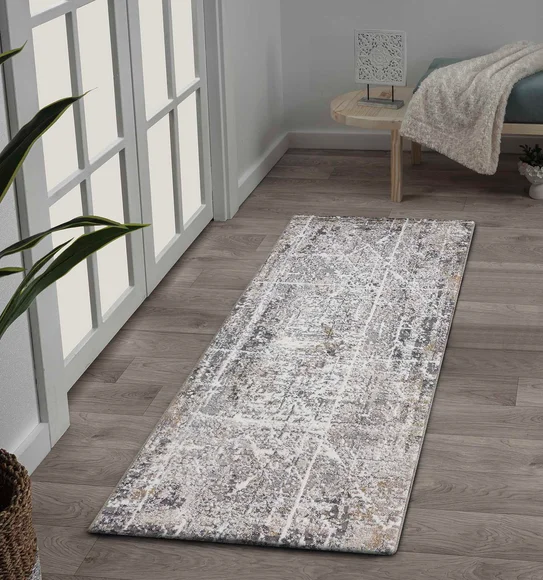 Norway Abstract Runner Cream and Brown