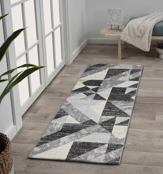 Kristy Geometric Runner Charcoal