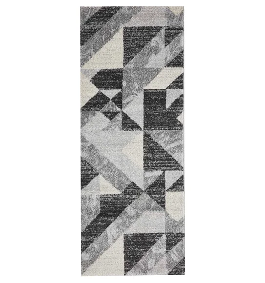 Kristy Geometric Runner Charcoal
