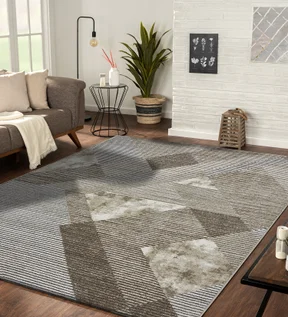 Malaga Geometric Carpet L.Brown