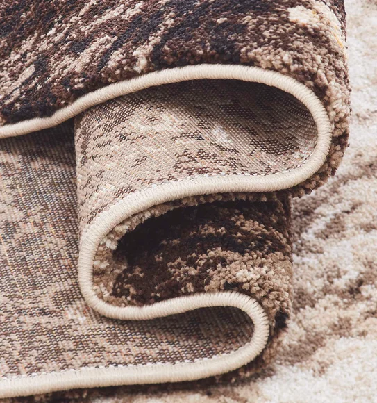 Omaxe Abstract Carpet D.Brown and Beige