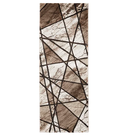Flamme Geometric Runner Cream Brown